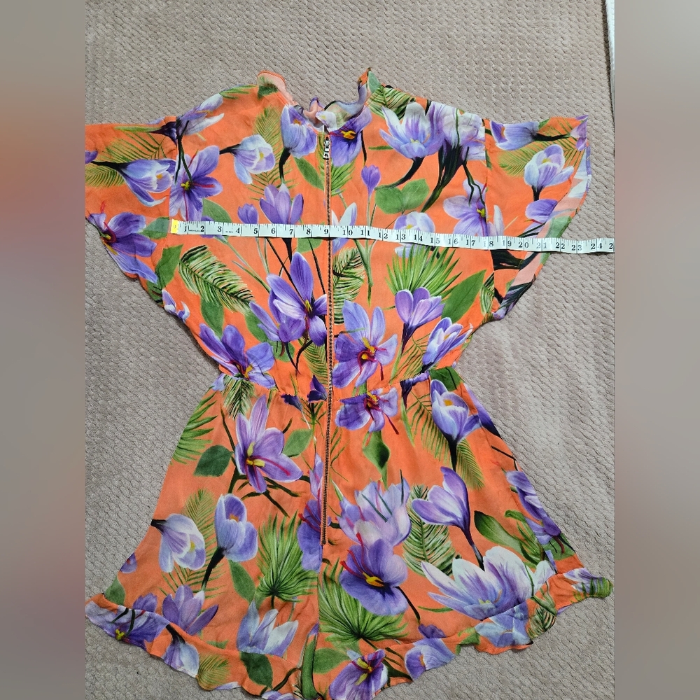 Alice + Olivia Orange and Purple Floral Top - Picture 5 of 10